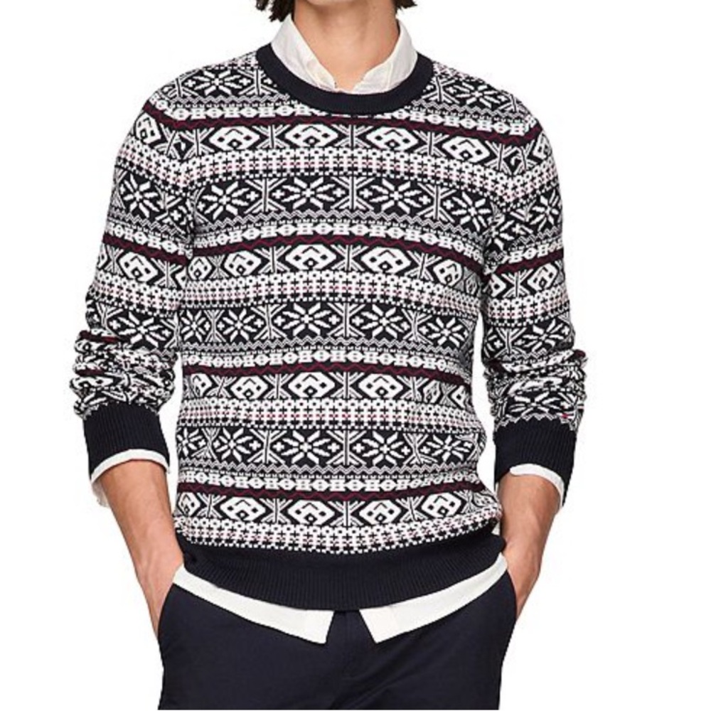 Tommy Hilfiger Mens Fair Isle Nordic Size XXL 100% Cotton Sweater NWT